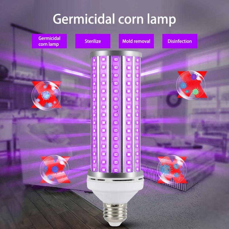 E26/E27 UV stérilisateur 60W Ultraviolet stérilisation lampe désinfection ampoule UVC LED ampoule de maïs avec télécommande 254nm ampoule