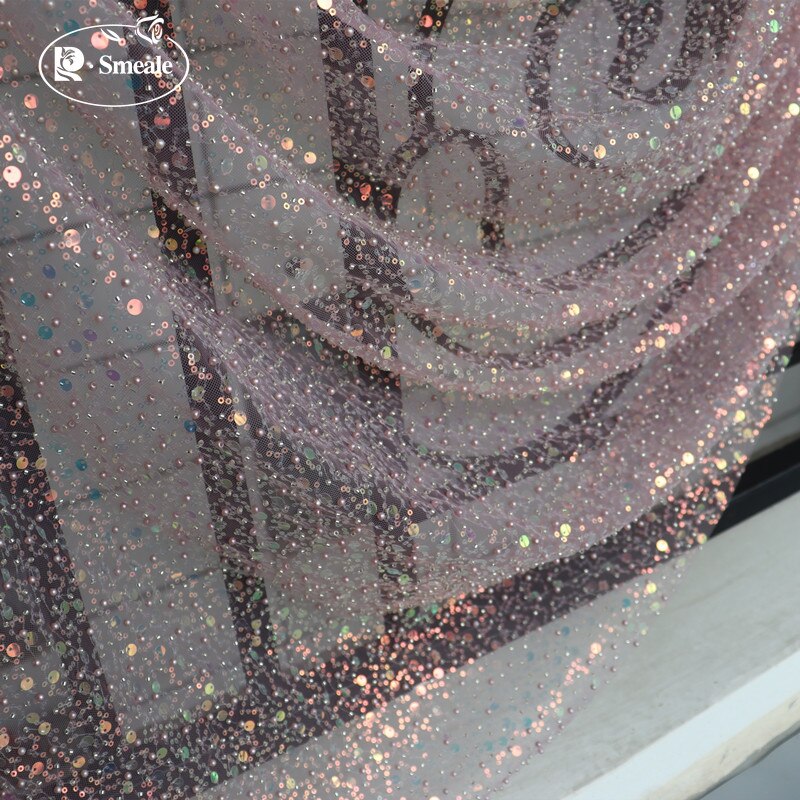 Beaded Symphony Pailletten 3D Kant Stof, Glanzende Bruidsjurk, Bruidsmeisje Jurk, DIY Home Curtain, RS3455, 13 Kleuren, Nieuw,