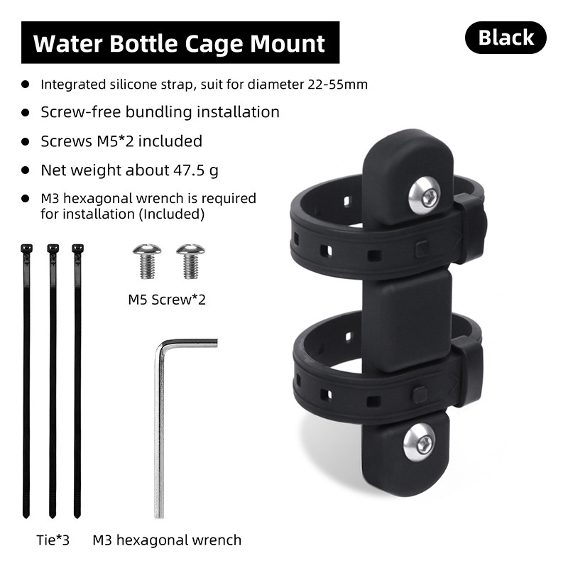 Bicycle Bottle Holder Mount Adapter Silicone MTB Bike Kettle Stand Base Widely Use On Handlebar /Seatpost Tube/Frame