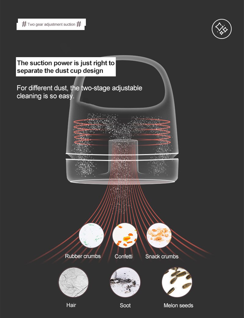 Desktop Vacuum Cleaner Handheld Rechargeable Small Dust Crumbs Suction Cleaning Mini Vacuum Cleaner Household Cleaning Tools