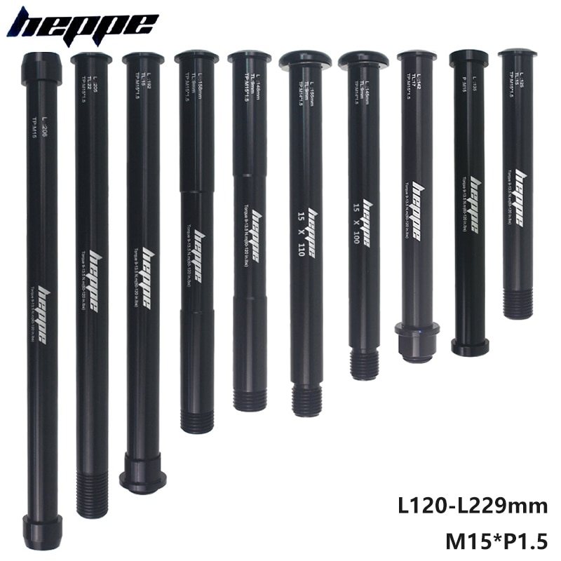 HEPPE Bike Thru Achse Vorne Gabel Welle Spieße Fett Bike Hinten Hub Steckachse 15x14 2/148 15x10 0/110 MTB Schnell release M15xP 1,5