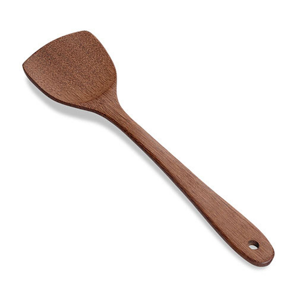 1 pièces ustensiles de cuisine en bois longue poignée spatule pelle à riz pelle de cuisson cuillères à mélanger pour ustensiles de cuisine antiadhésifs: C