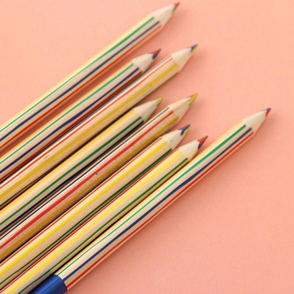 Pencils 10Pcs/Lot Rainbow Color Pencil 4 In 1 Colored Pencils for Drawing Stationery Office School Supplies