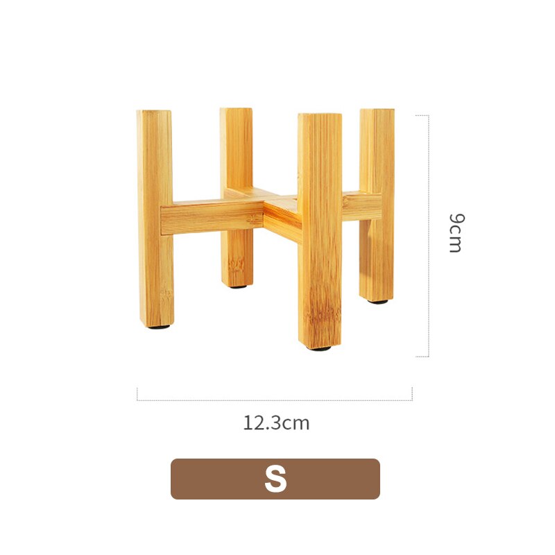 Support de bonsaï autoportant maison balcon bois support de Pot de fleur avec coussinet de pied Surface lisse étagère moderne plante Pot directe: Small