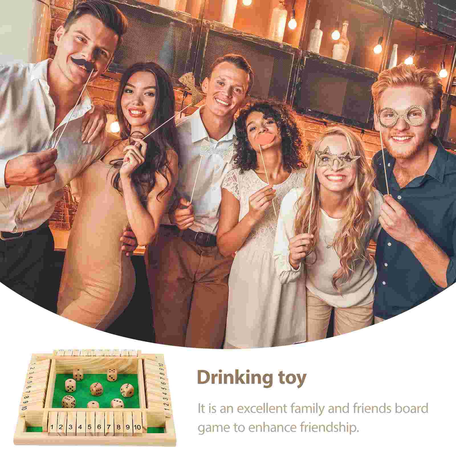 1 Set Shut The Box Game Fine Party Safe 4 Player Drinking Game Party Supplies Prop