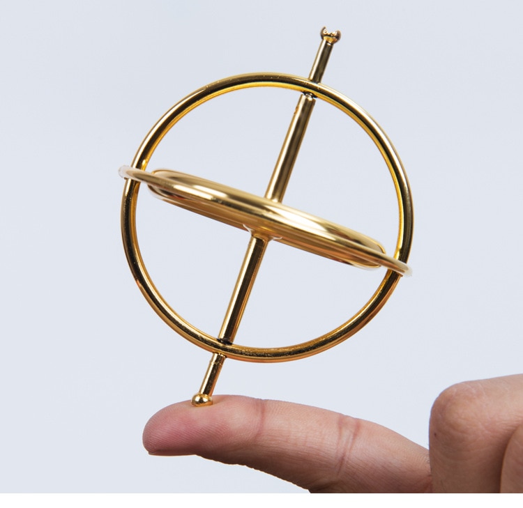 Vetenskapligt pedagogiskt metallfingergyroskop gyro topptryck lindra klassisk leksak traditionell inlärningsleksak för barn