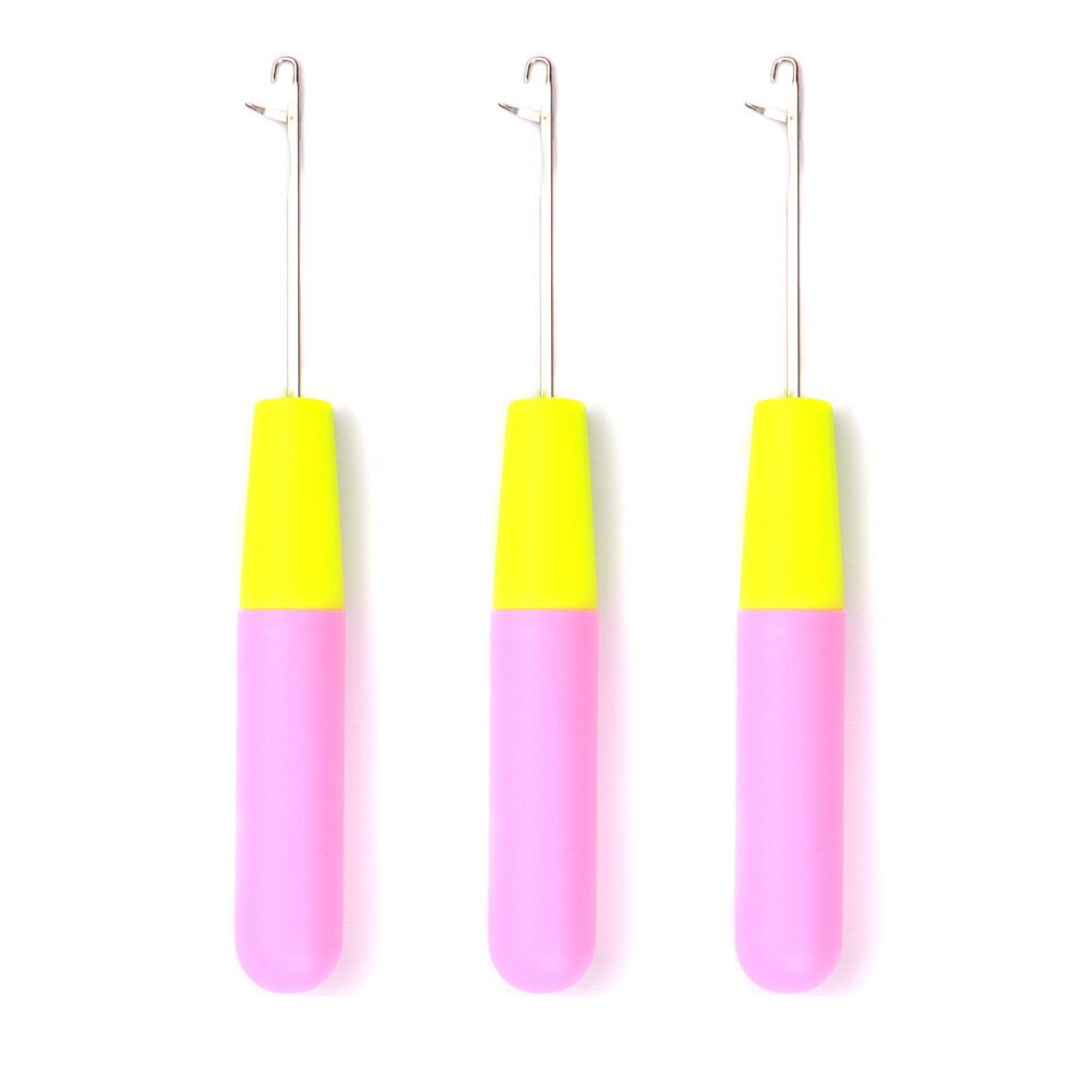 Crochet Locks 3pcs Crochet Hooks for Hair Plastic Hair Extension Tools Hook Needles for Jumbo Braiding Hair and Crochet Braids: Pink