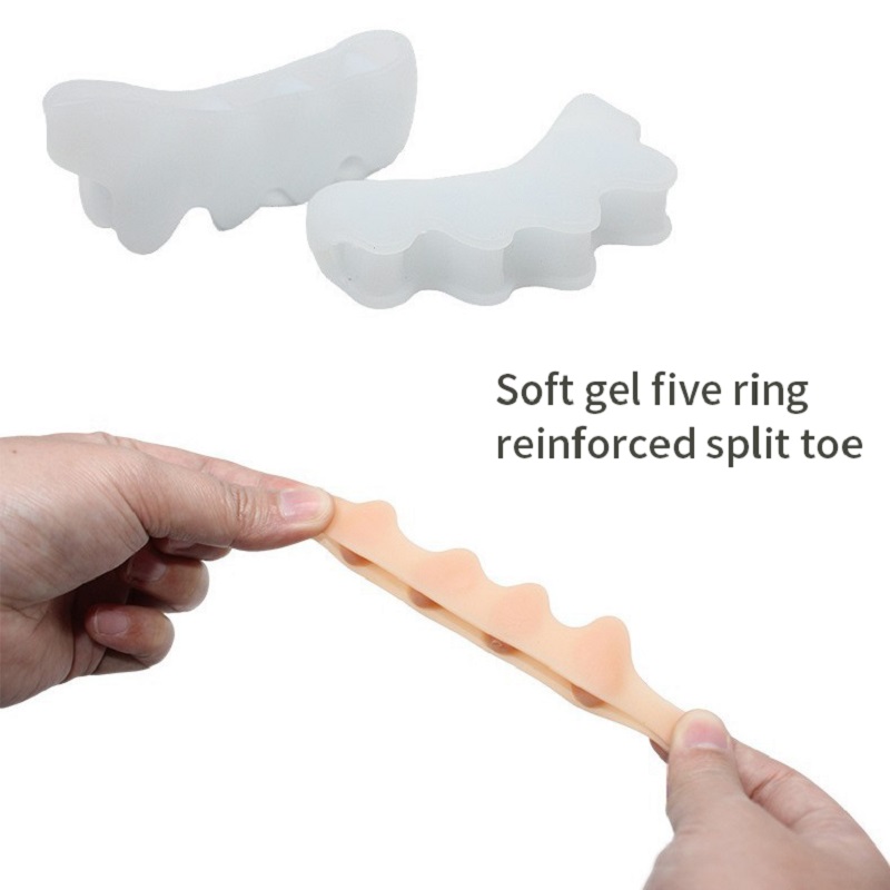 Siliconen Vinger Teenbeschermer Teenseparators Brancards Stijltang Bunion Protector Pijnbestrijding Voetverzorging 5 kleuren