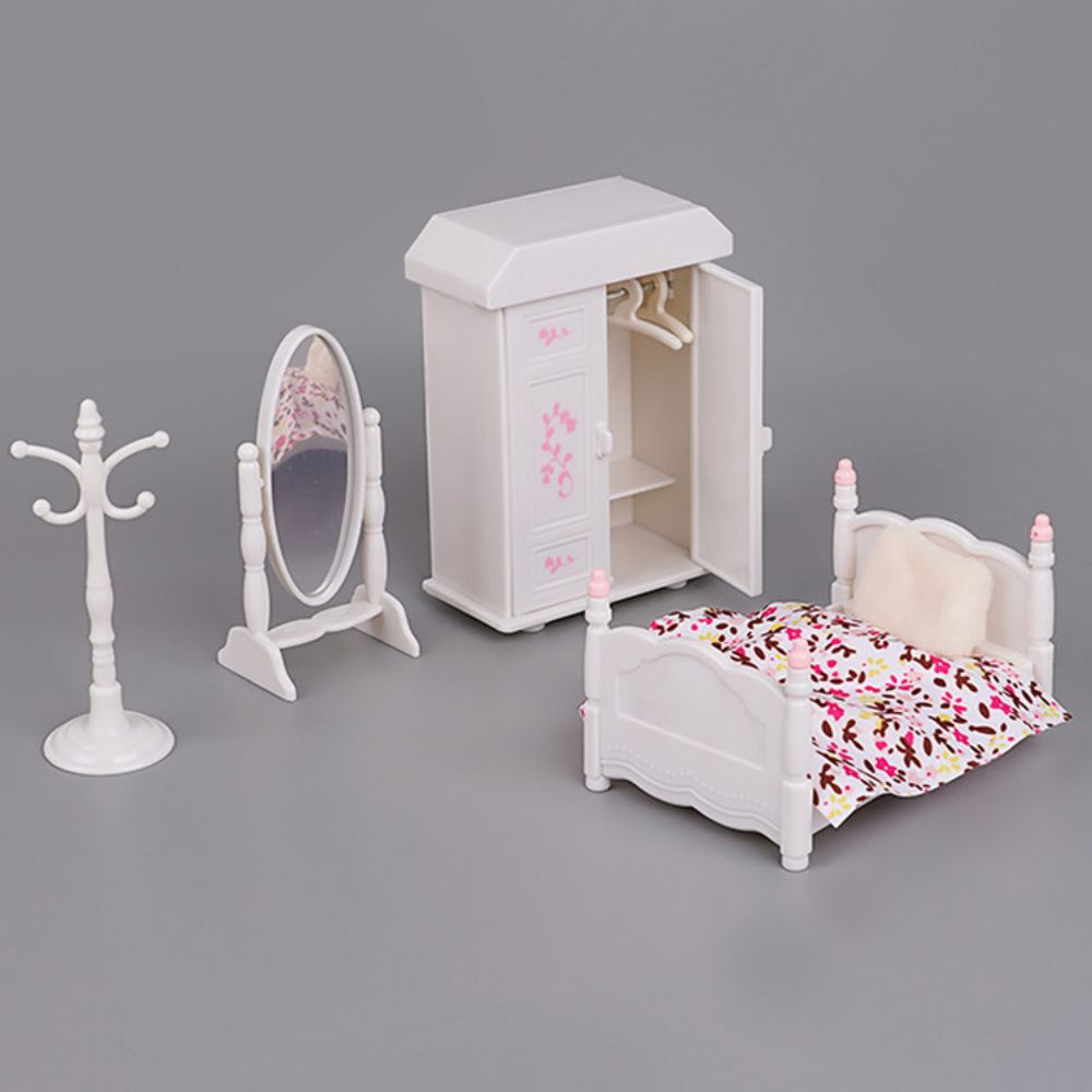 Miniature Furniture 1:12 Dollhouse Kitchen Livingroom Bedroom Set DIY Scene Doll Play Decoration Girl Toy House