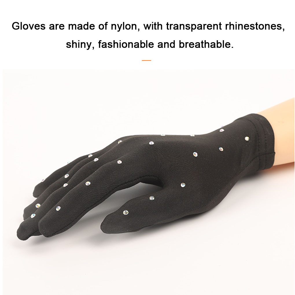 1 par de guantes de muñeca para patinaje artístico, manoplas antideslizantes con protección solar respetuosas con la piel, guantes de cristal lavables de secado rápido