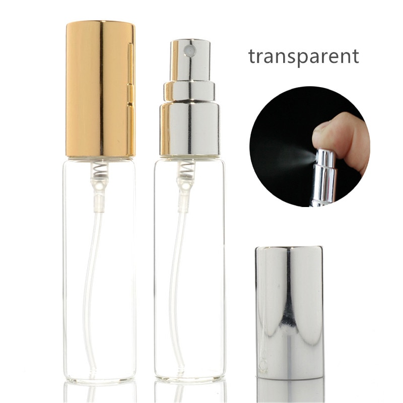 5ML/10ML Mini Perfum Sprayer Flacon Clear Thin Glass Perfume Bottle Spray Atomizer Empty Sample Vials Refillable Bottle