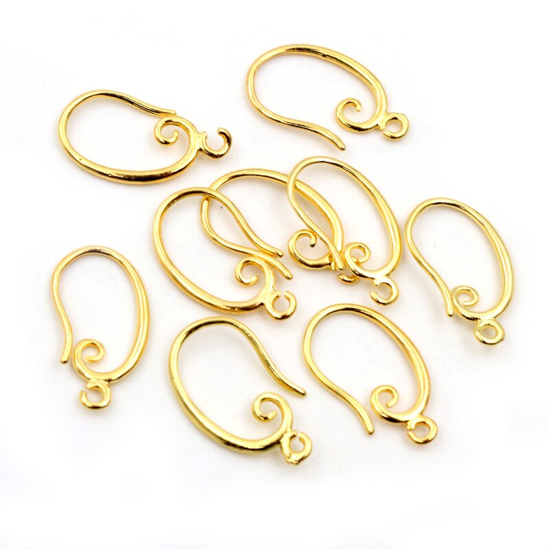10Pcs 19X11Mm Klassieke 8 Kleuren Plated Messing Franse Earring Haken Draad Instellingen Base Instellingen hele