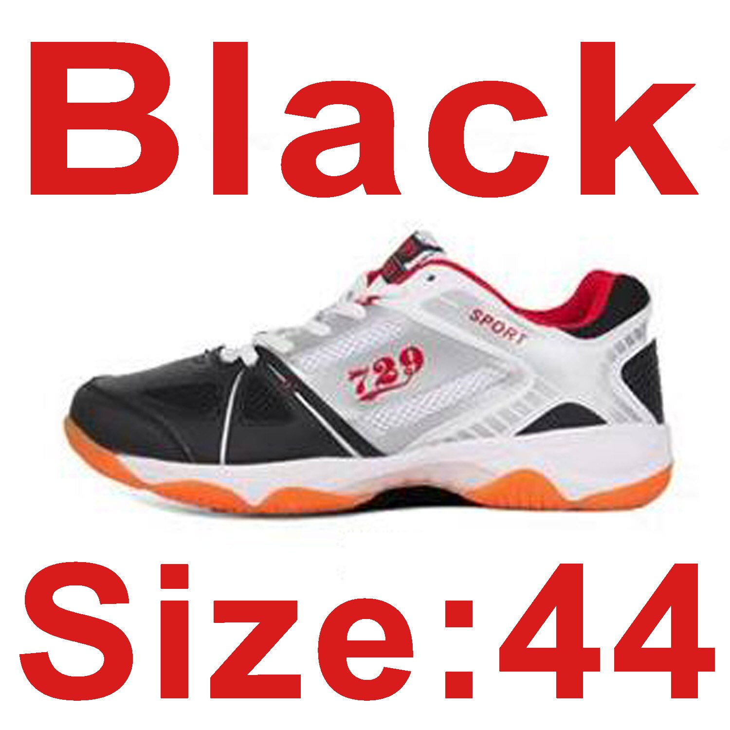 Oryginalne buty do tenisa stołowego 729 2018 oddychające tenisówki typu uniseks dla rakieta do tenisa stołowego gra ping pong gra dla kobiety i mężczyzny: Black 44