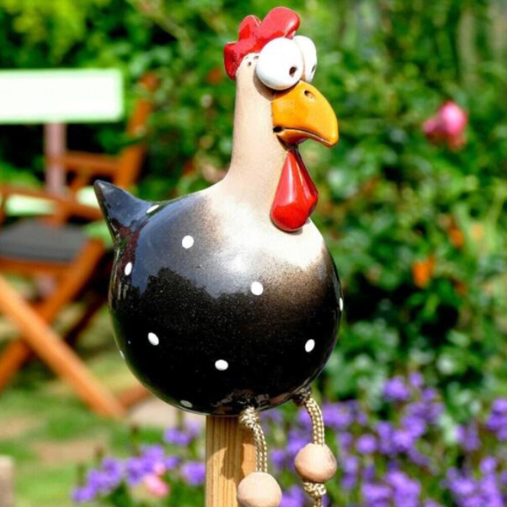 Resin Chicken Figure Ceramic Long Legged Hen Garden Backyard Decoration Ornament Mother&#39;s Day Pottery Figure Handcraft: 1
