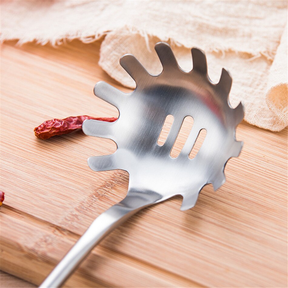 Rustfrit stål pasta nudler vermicelli scoop køkken måle server gaffel klo varmebestandig spaghetti ske kogeværktøj