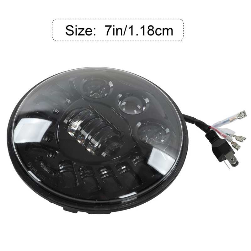 Phare Moto Rond 6 Pouces - Halogène 35W 12V, Verre Transparent, Universel, Avec Grille De Protection En Aluminium