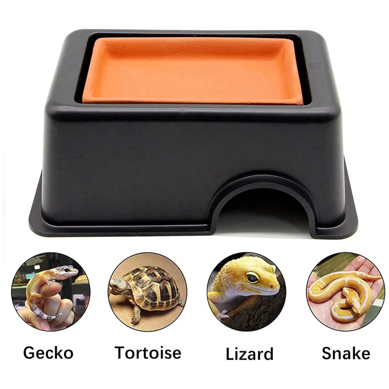 Reptile Hideout Box,Sink Humidifier Gecko Hide Hut Cave Accessories for Small Snake Spiders Frog Turtles Lizards