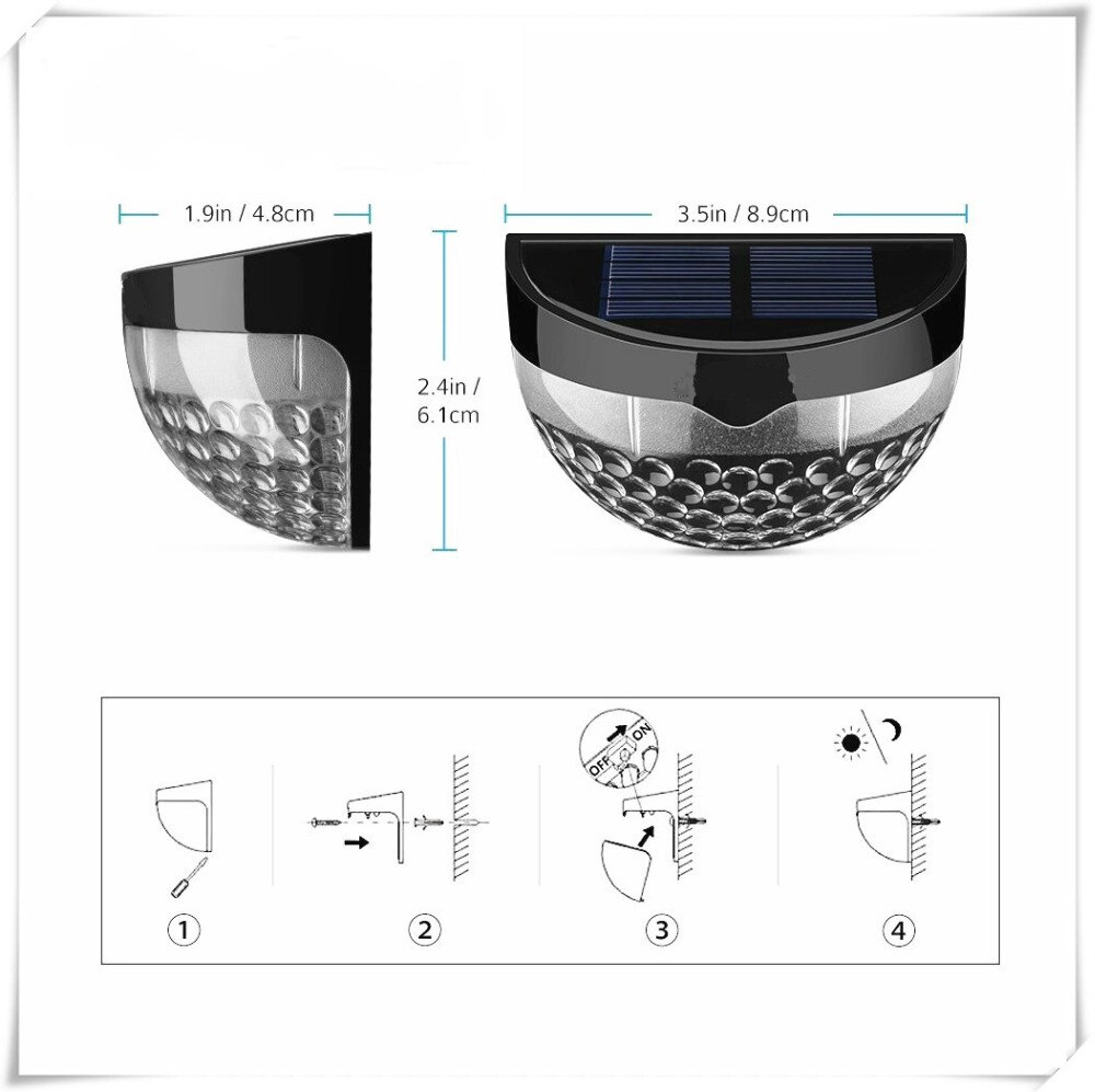 UniqueFire Solar Gutter Lights - 2 Or 6 Pack, 25 LEDs, IP65 Waterproof For Fence, Roof, Yard