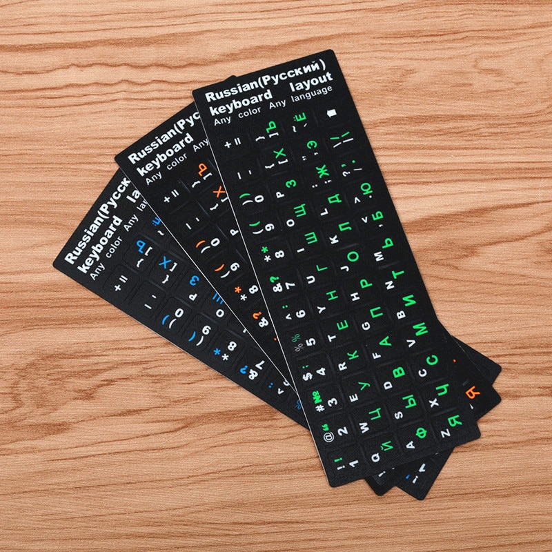 FFFAS Colorful Transparent Keyboard Sticker Paste Dull for PC Computer Mechanical Keyboard Laptop RU