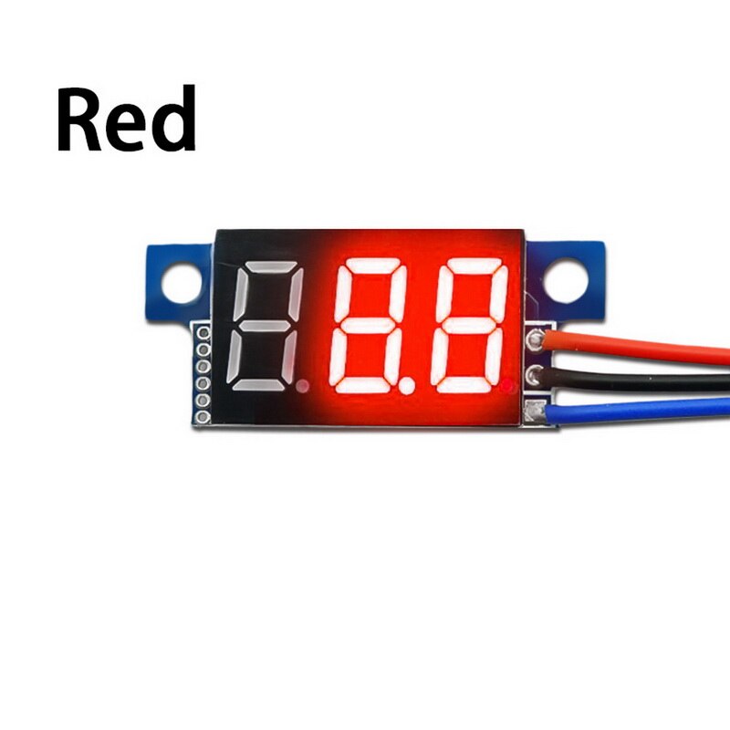 Mini Three-wire 0-200V DC Digital Voltmeter, Voltmeter With Reverse Polarity Protection, Circuit Measurement Voltmeter: red 0V-200V