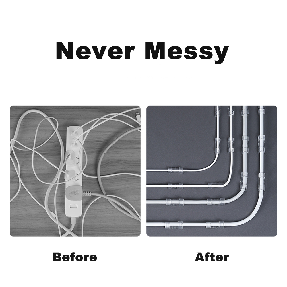 Cable Holder Management Cable Winder Cover Cord Clips Organizer Desktop Wall Wire Manager Cord Holder for USB Charging Data Line