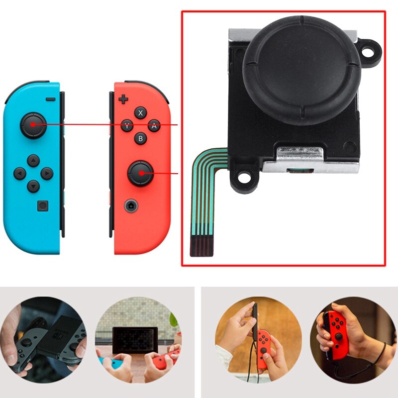 Le pouce de Joystick analogique 3D colle les remplacements de capteur pour le contrôleur de Con de joie de commutateur de Nintendo