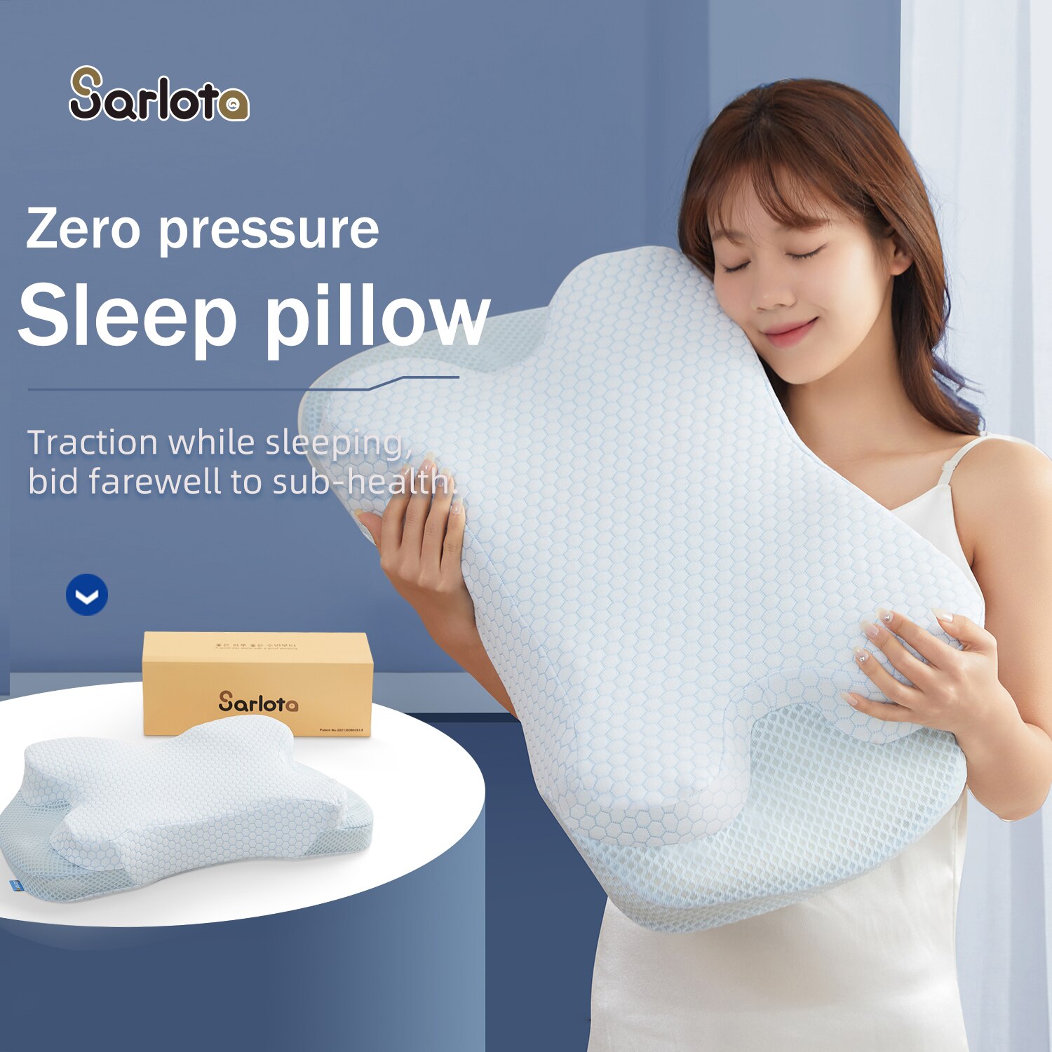 Contour Memory Foam Cervical Pillow Ergonomic Orthopedic Neck Pain Pillow for Side Back Stomach Sleeper Remedial Pillows