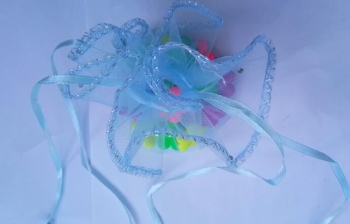 50pcs 26cm diameter gauze bag drawstring pouch wedding birthday Christmas candy bag display bag Round Organza bag: Blue