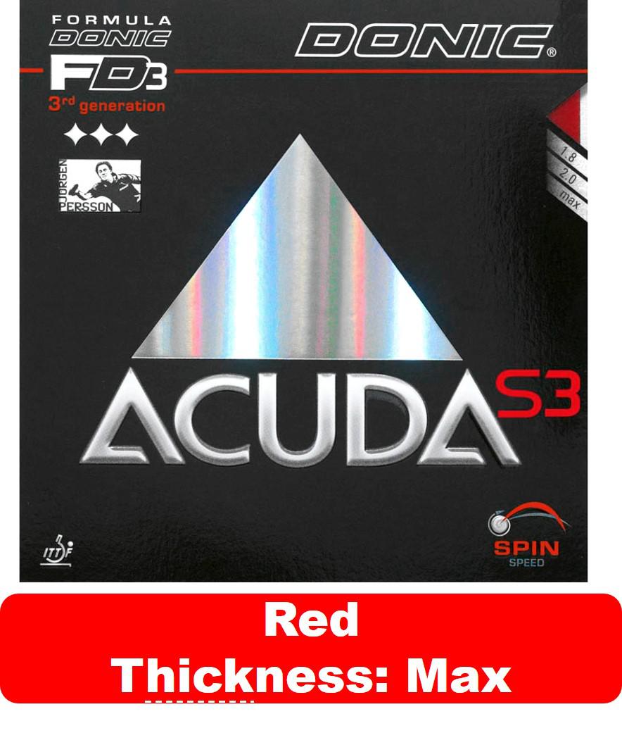 Donic original Acuda S1 S2 S3 Tenis De Mesa espinillas De goma con esponja De Ping Pong Tenis De Mesa: S3 red max