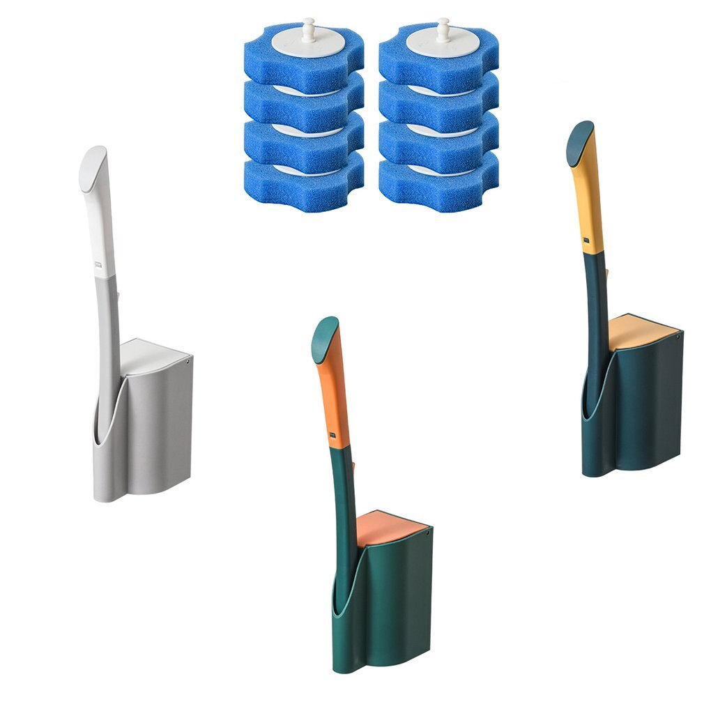 Escobilla limpieza inodoro desechable para baño, mango largo sin ángulo muerto, cepillo de limpieza del hogar, artefacto de limpieza desechable