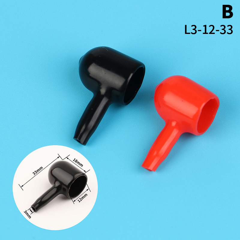 2 stk. batteripolisoleringshette batteripolhodehette positiv og negativ pol klemmesøyle beskyttelseshylse batteri: Blå