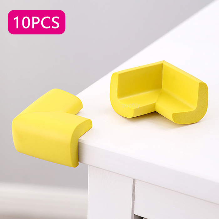 Protecteur d'angle de Table pour bébé, 10 pièces, housse de Protection de coin de meuble, bord droit doux, Protection de bord de Table pour bébé: Yellow
