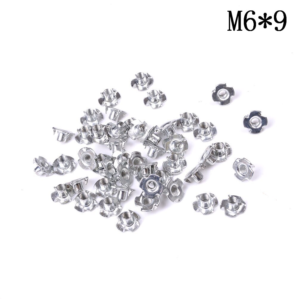 50PCS Top M3 M4 M5 M6 M8 Threaded Insert Nut Furniture Nuts For Wood Hex Socket Screw Flanged Barbed Zinc