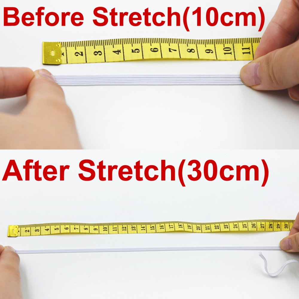 3mm/6mm Black/White Flat Elastic Band Rubber Rope Belt Sewing Accessories Cloth Shoe/Hat/Glove/Underwear 10/20/50yard