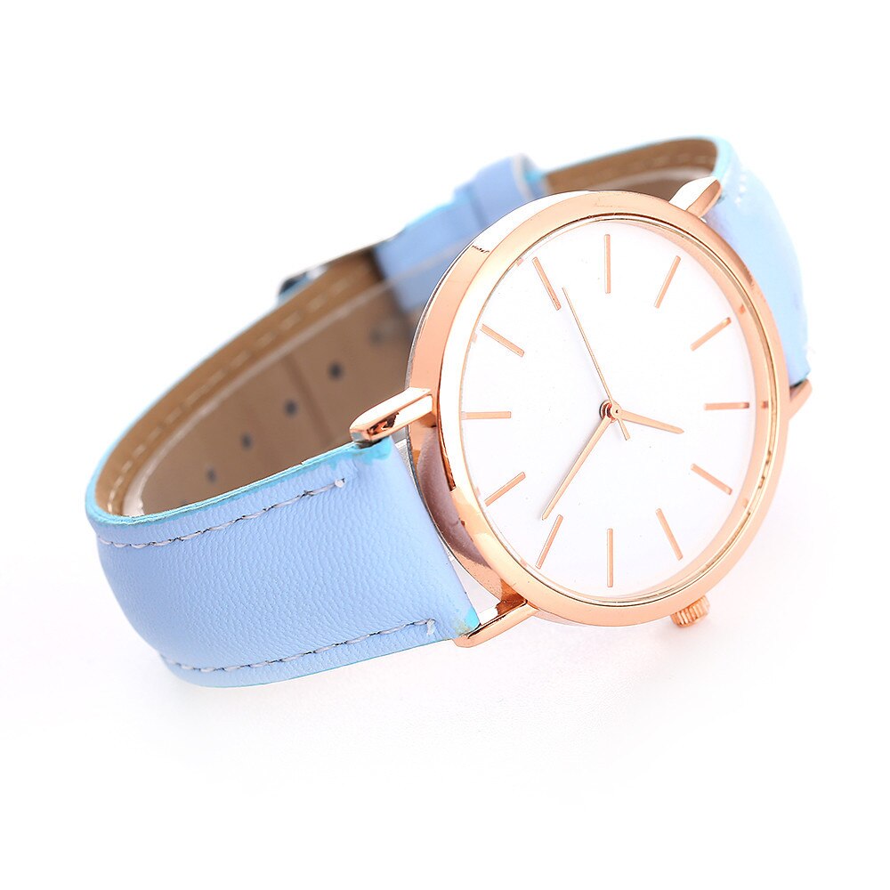 Simples Moda Mulheres Pulseira de Couro Relógio Analógico Casual Ladies Watch Quartz Rodada relógios de Pulso Relógio Feminino relogio feminino