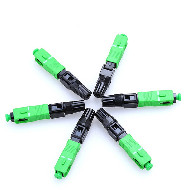 100PCS SC APC Fast Connector Embedded Connector FTTH Tool Cold Fiber Fast Connector SC Fiber Optic Connector