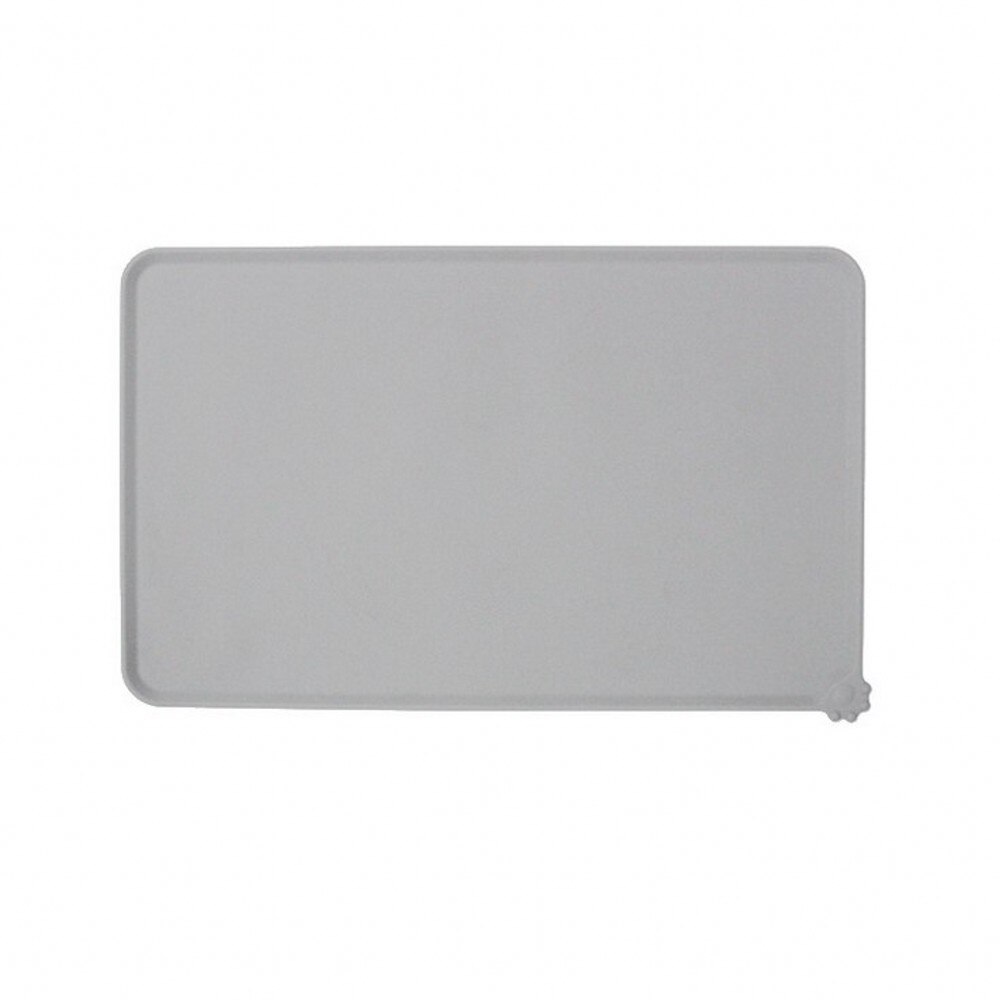 Waterdichte huisdiermat, siliconen honden- en kattenvoermat, drinkmat voor voerbak, placemat voor puppy's, stevige kleine middelgrote en grote hondenvoermat: Grijs