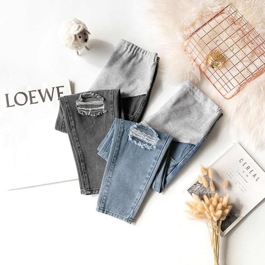 Pantalon en denim pour femmes enceintes, baggy ample, tenue de maternité, collection printemps et automne