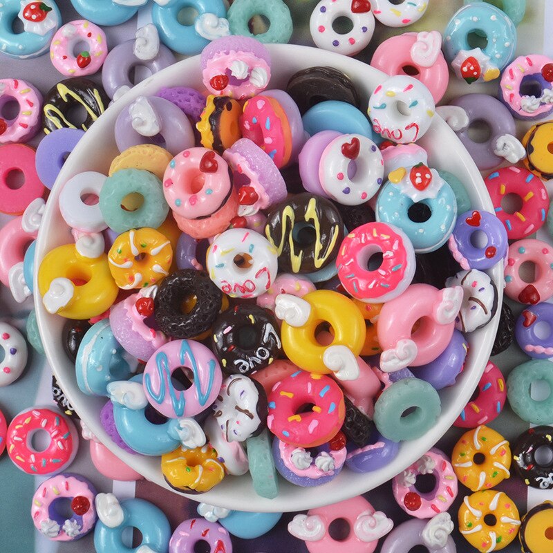 Bunte Mini Donut Hinaus Schleim Füllstoff für Schleim DIY Polymer Hinaus Schleim Zubehör Spielzeug Lizun Modell Werkzeug für Kinder Spielzeug