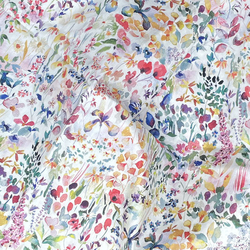 Vilde blomster rød 80s tissun liberty bomuldsstof til børn baby syning stof kjoler nederdel gør det selv håndlavet patchwork meter