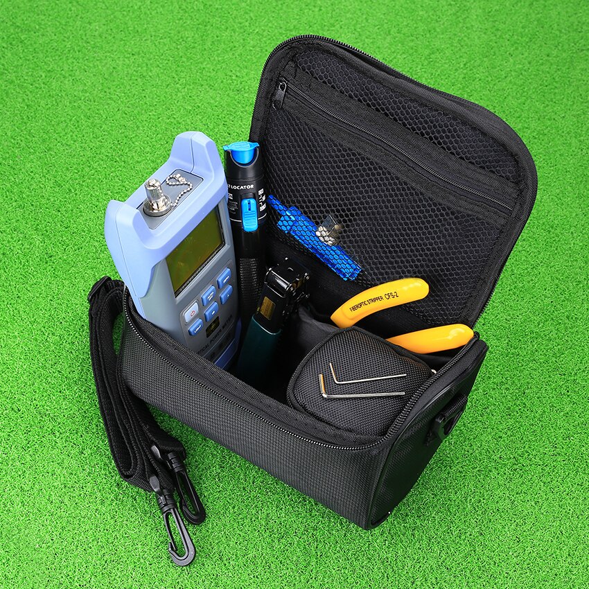 KELUSHI Fiber Optic FTTH Tool Kit with FC-6S Fiber Cleaver and Optical Power Meter 5km Visual Fault Locator 1mw Wire stripper