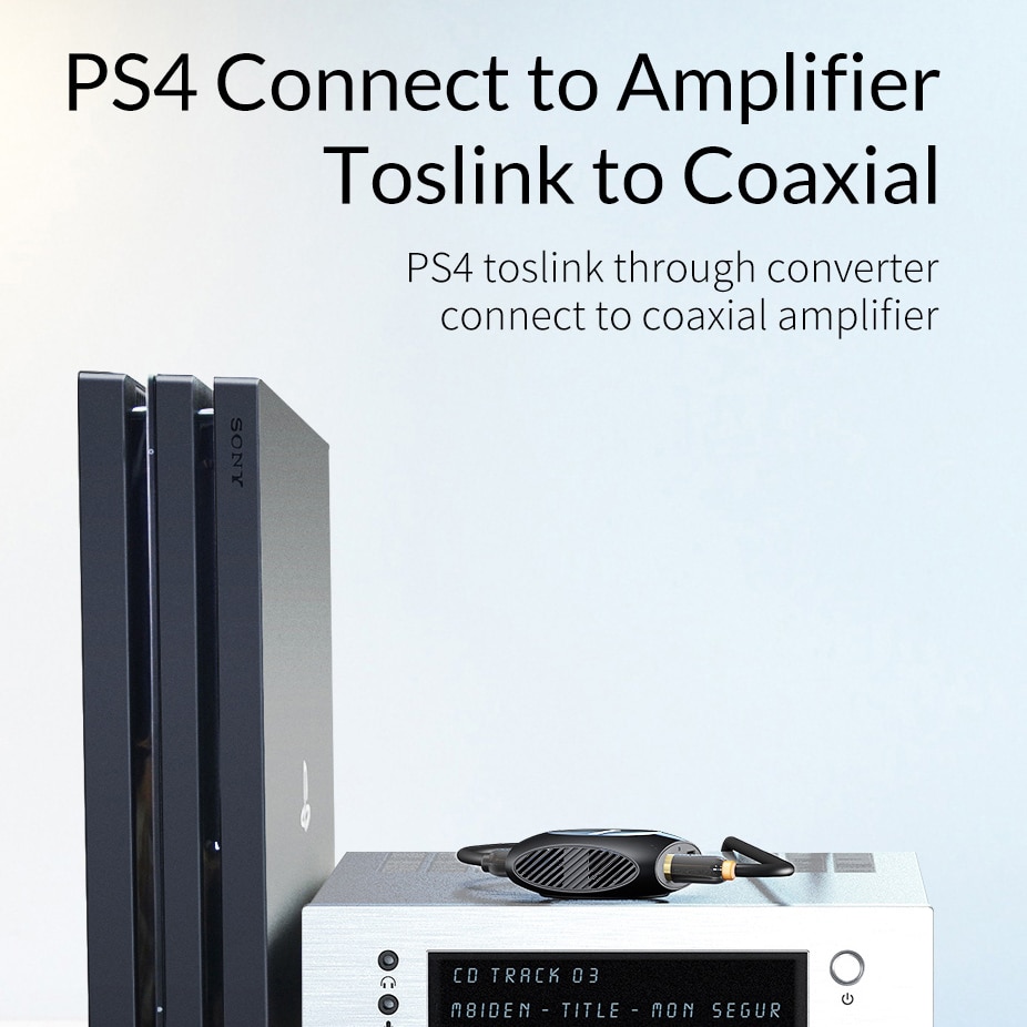 Unnlink Optical Toslink To Coaxial Bidirectional Audio Converter HiFi 5.1 DTS Dobly AC-3 192KHZ SPDIF Coaxial to Toslink for TV