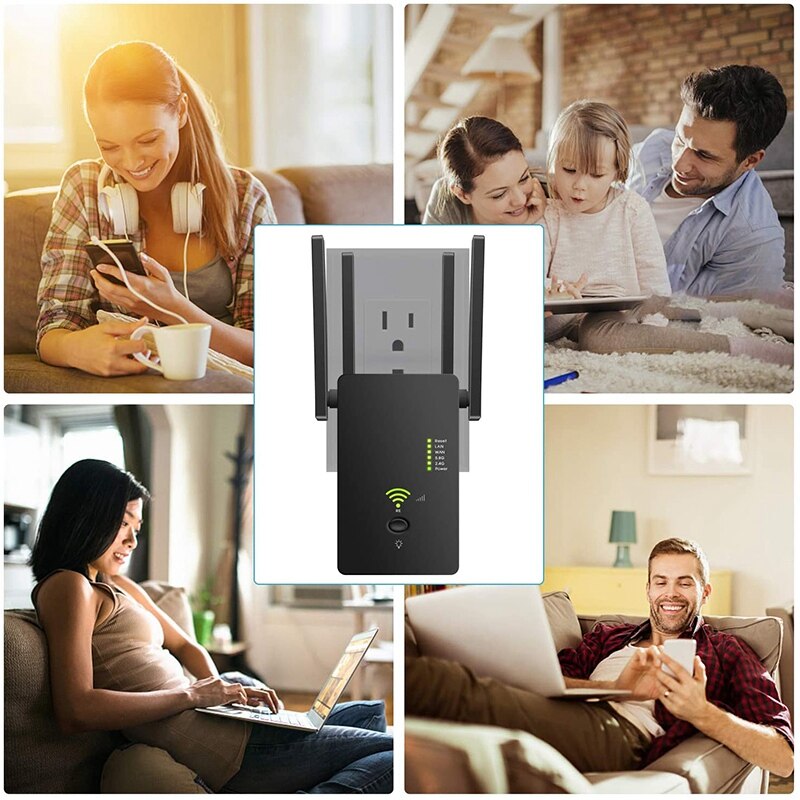 AC1200Mbps Draadloze Wifi Repeater Router Dual Band 2.4/5G Wifi Extender Wifi Draadloze Signaal Booster-Us Plug