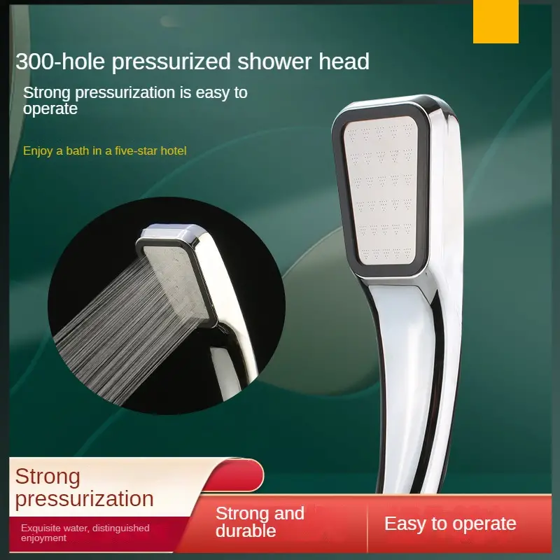 Cabezal de ducha supercargado de un solo cabezal, calentador de agua de ducha de baño superfuerte de mano para el hogar, cabezal de ducha de secado al sol, 1 unidad