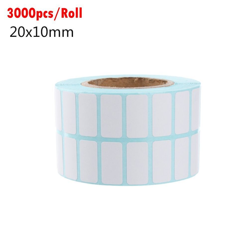 1000/700 kpl valkoinen liimapaperi lämpötarra tarra paperi supermarket hinta tyhjä etiketti suoratulostus vedenpitävät tarrat: 20 x 10mm 3000 kpl