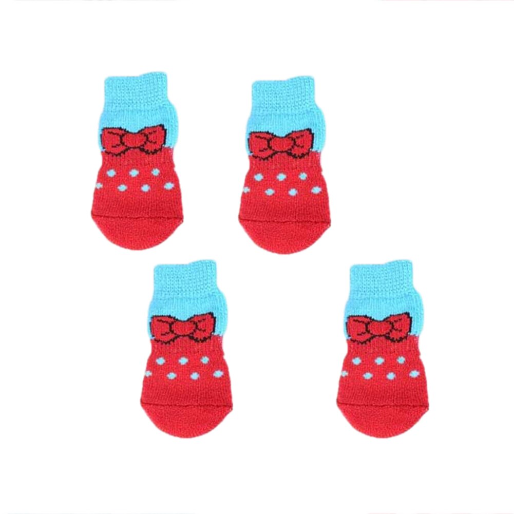 Chaussures antidérapantes en tricot pour chien, 4 pièces, jolies chaussettes pour petit chien, chat, Chihuahua, bottes pour l&#39;hiver, protection des pattes: 1C / S