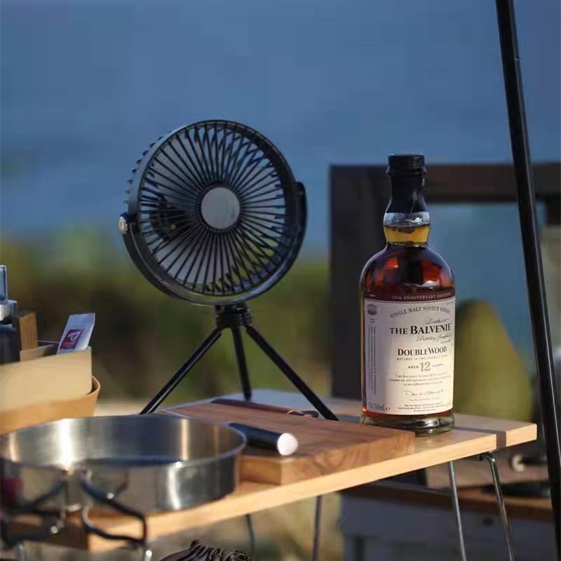 3000mAh Rechargeable Desktop Tripod Fan Strong Wind Portable Travel Camping USB Electric Air Cooling Ceiling Fan with Night Lamp