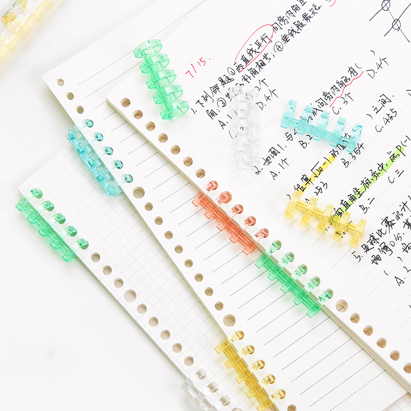 MOHAMM 1 PC Mini Plastic 5-Hole Loose Leaf Binder Book Rings for A5 B5 A4 Paper Storage Tool Scrapbooking Art Craft DIY Student