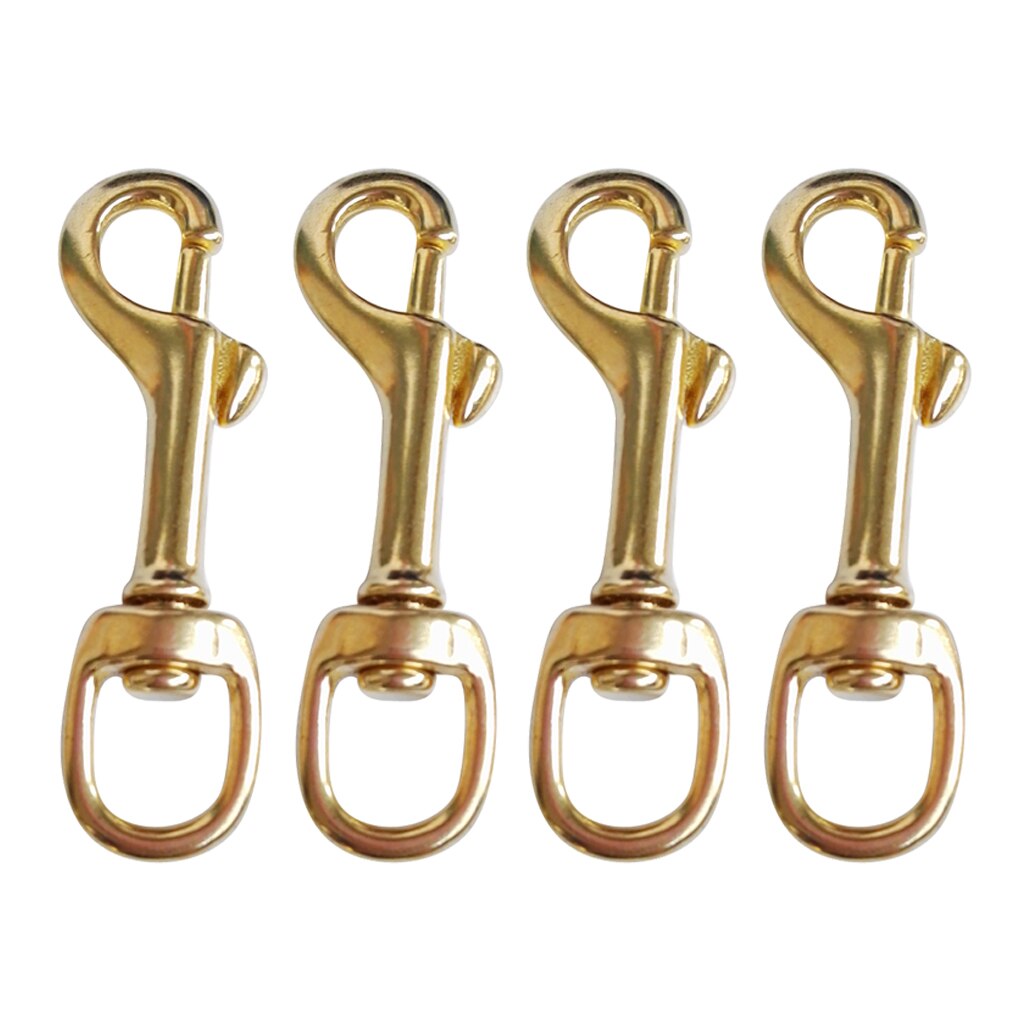 4-Piece Swivel Carabiner With Brass Single End For Scuba Diving Water Sports Pool Kayak Boat Paddle Leash Accessories
