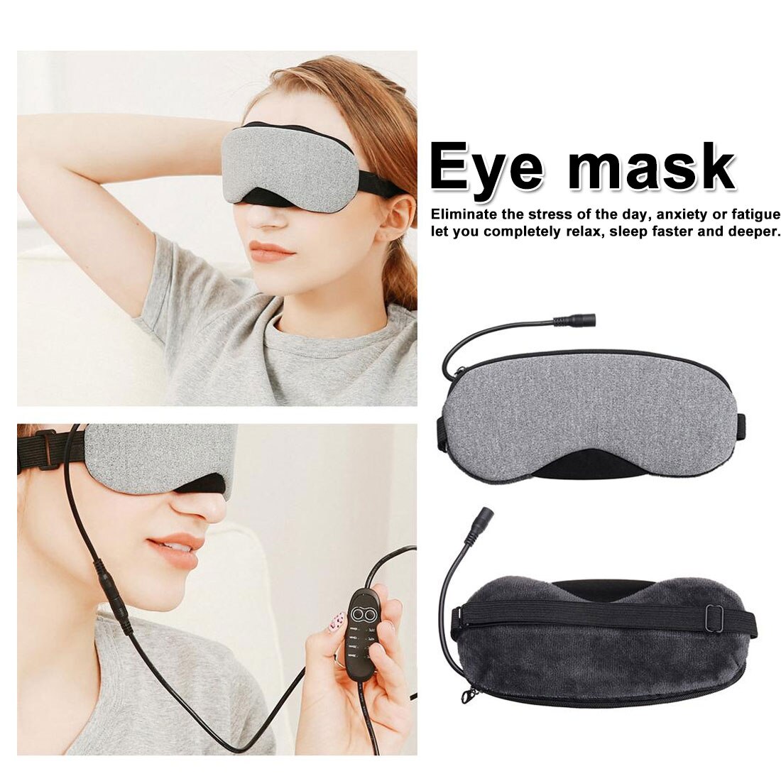 1pcs Temperature Control Heat Steam Cotton Eye Mask Dry Tired Compress USB Pads Eye Care